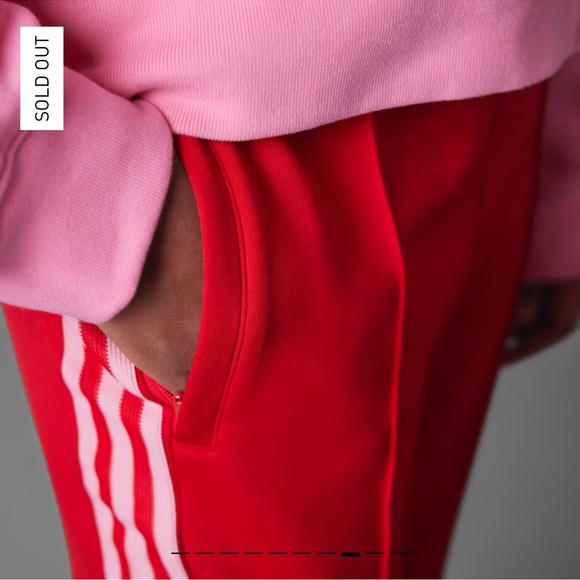 Adidas Red Track Pants with White Stripes - Picture 6 of 14